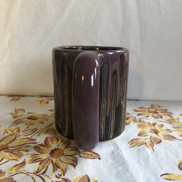 Mara Pottery Heavy Stoneware Mug Purple Cacti Cactus Desert Coffee Mug - Picture 4 of 6